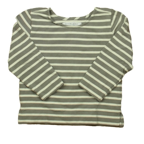 Everlane Girls Gray Stripe Long Sleeve Shirt size: 5T - Picture 1 of 3
